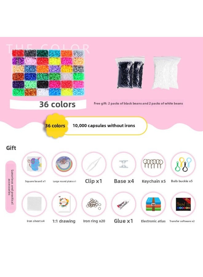 Doudou Handmade Diy Suit 3d Adult Pixel Three-dimensional Drawings Girls' Children's Puzzle Educational Toys Hand-made-Color:Soy 36 Colors 10000 Tablets Without Iron + Practical Accessories - Image 1